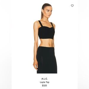 NEW A.L.C Layla Black Lace Up Crop Top